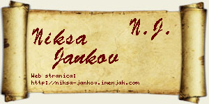 Nikša Jankov vizit kartica
